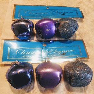 2 Piece Metal Bell Set- Christmas Elegance- Purple